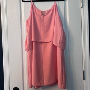 Light pink spaghetti strap dress, with lace detail. Size XXL